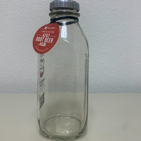 BOTTLE -32oz VOLLMANS FARMS TX-PROUD glass milk bottle LIMITED ED A2A2 Root Beer - Picture 3 of 15